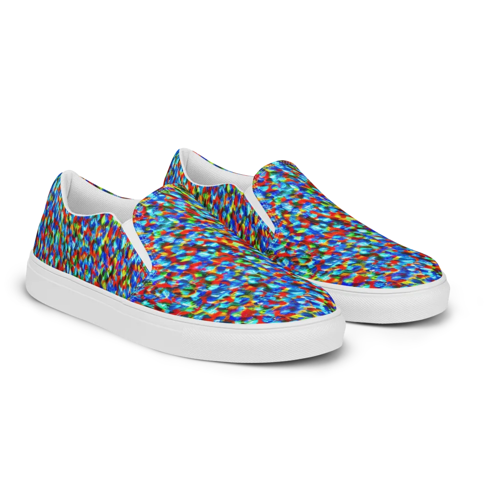 Aurora Shards on Women's Slip-On Canvas Shoes — Right Front