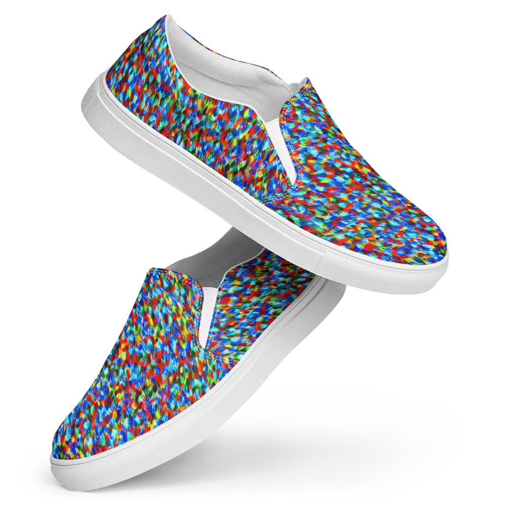 Aurora Shards on Women's Slip-On Canvas Shoes — Front
