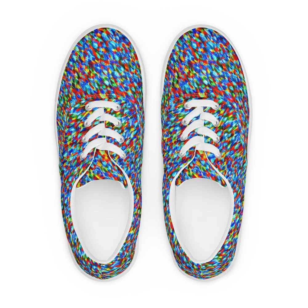 Aurora Shards on Men's Lace-Up Canvas Shoes — Front