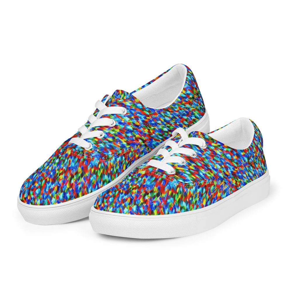 Aurora Shards on Men's Lace-Up Canvas Shoes — Left Front