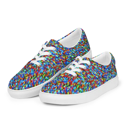 Aurora Shards on a Men's Lace-Up Canvas Shoes