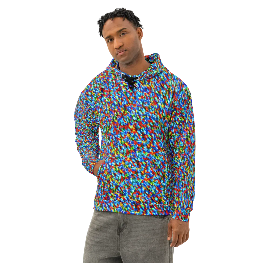 Aurora Shards on Cotton Hoodie — Left Front