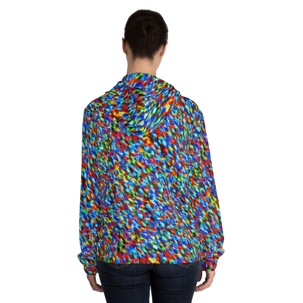Aurora Shards on Women's Full-Zip Hoodie — Back On Person