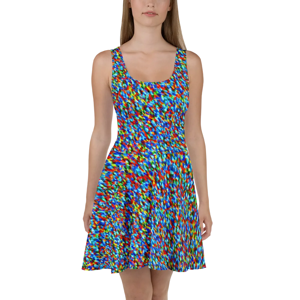Aurora Shards on Skater Dress — Front