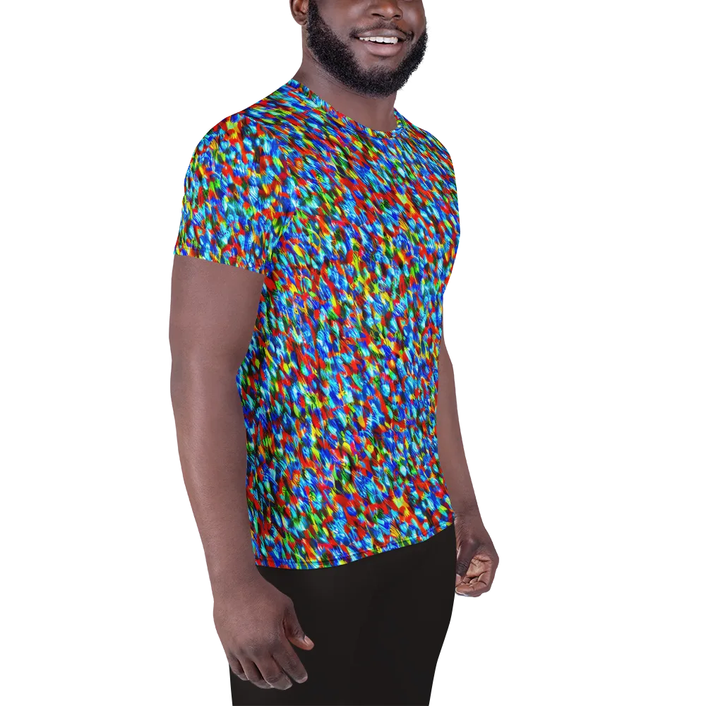 Aurora Shards on Men's Athletic T-Shirt — Right