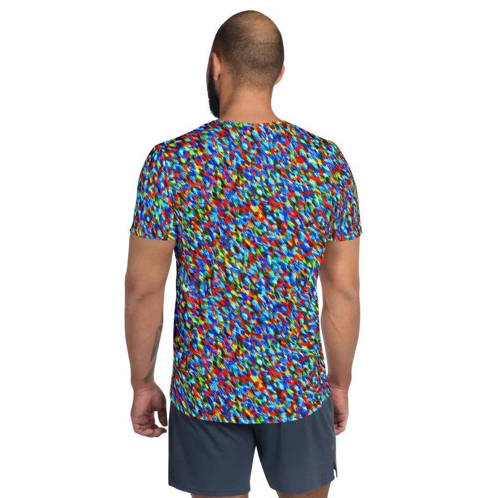 Aurora Shards on Men's Athletic T-Shirt — Back
