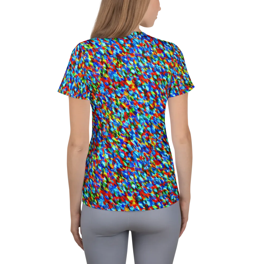 Aurora Shards on Women's Athletic T-Shirt — Back