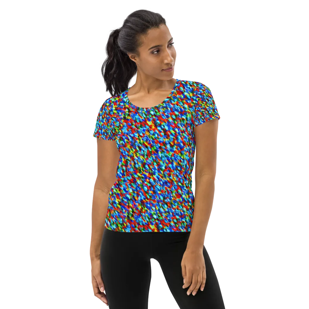 Aurora Shards on Women's Athletic T-Shirt — Front