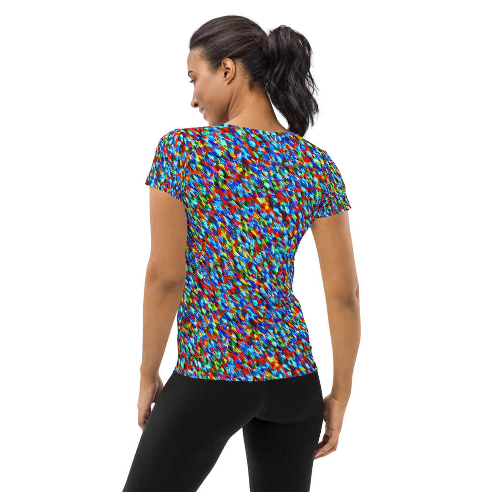 Aurora Shards on Women's Athletic T-Shirt — Back