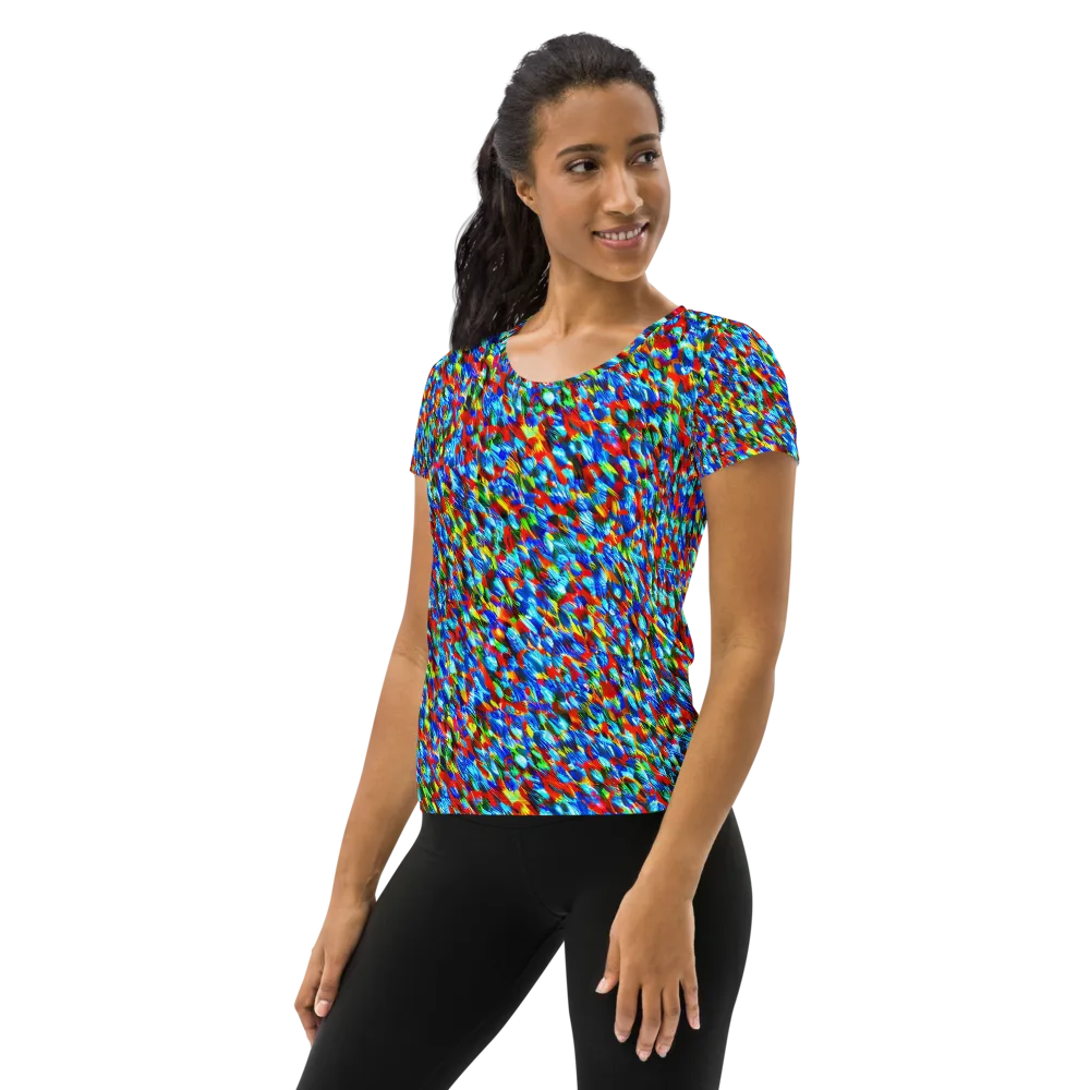 Aurora Shards on Women's Athletic T-Shirt — Left