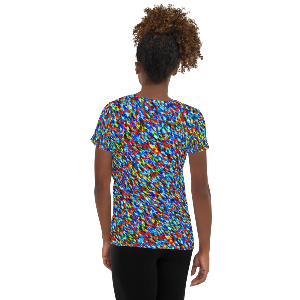 Aurora Shards on Women's Athletic T-Shirt — Back