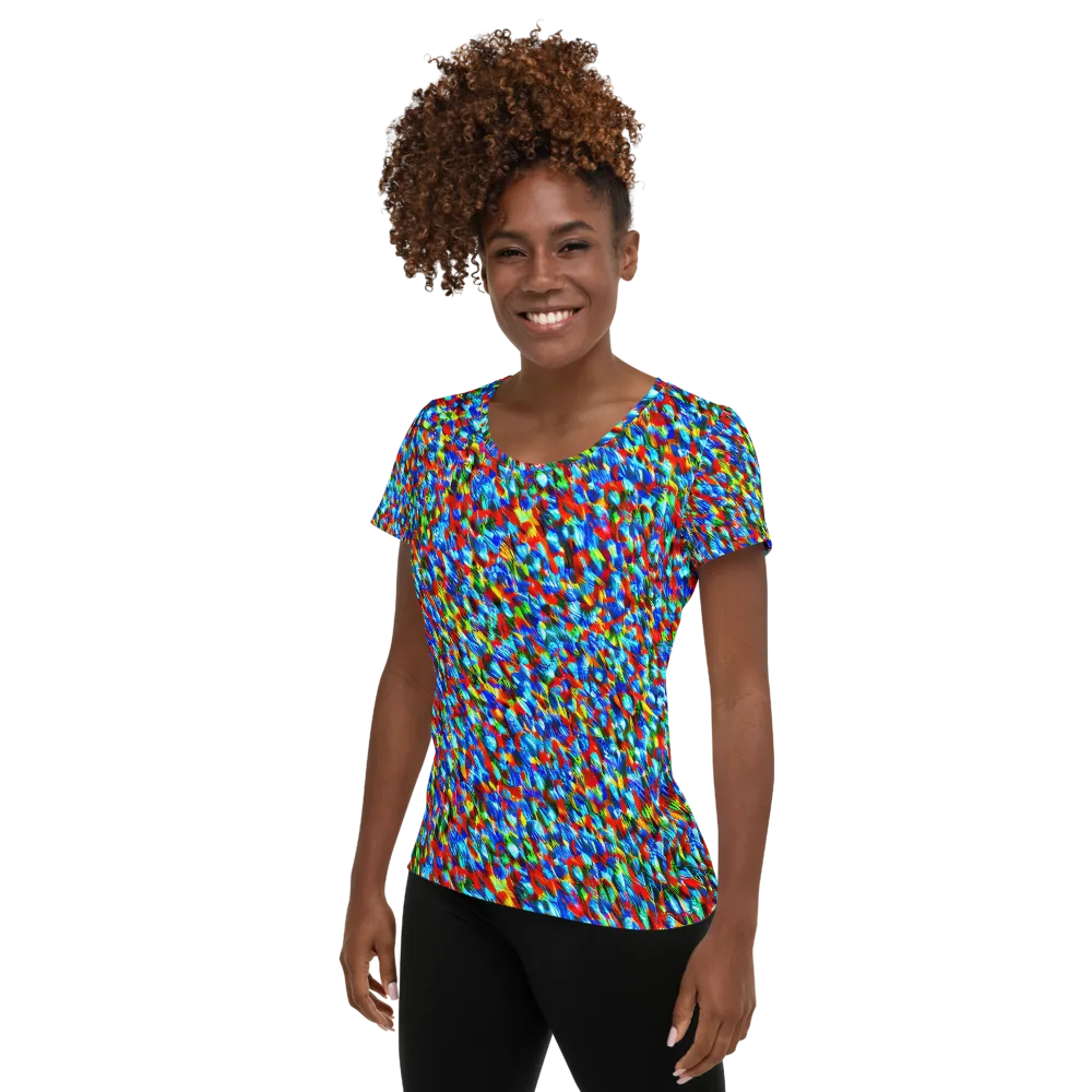 Aurora Shards on Women's Athletic T-Shirt — Left