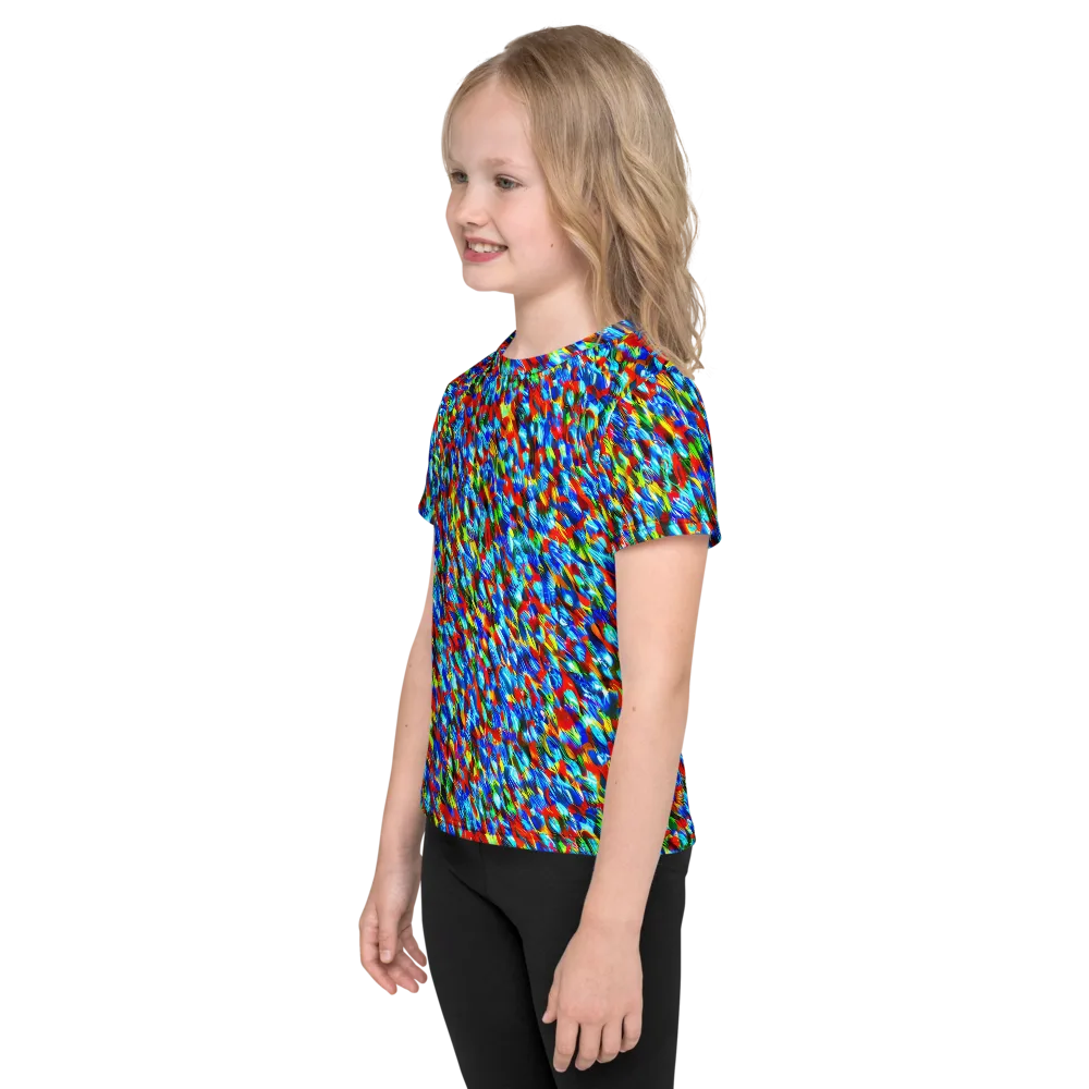 Aurora Shards on Kids Crew Neck T-Shirt — Left
