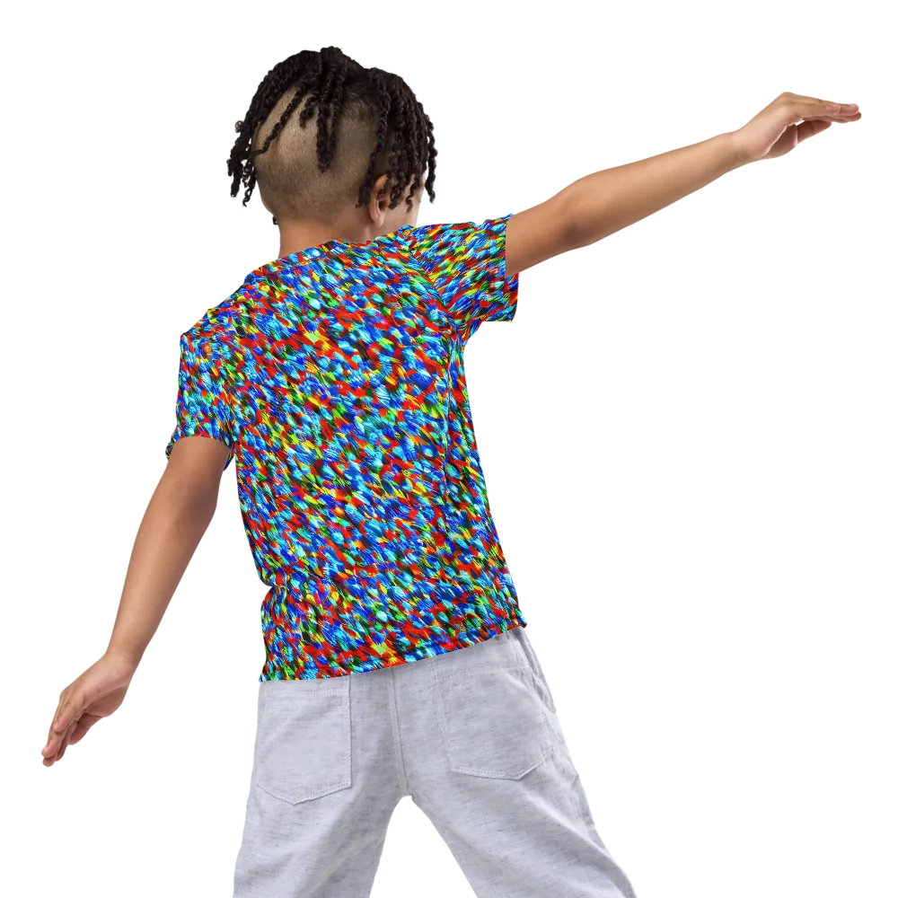 Aurora Shards on Kids Crew Neck T-Shirt — Back