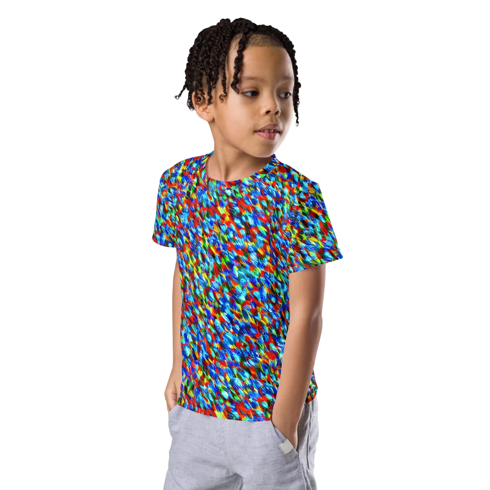 Aurora Shards on Kids Crew Neck T-Shirt — Left Front