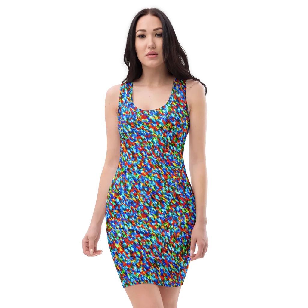 Aurora Shards on Bodycon Dress — Front