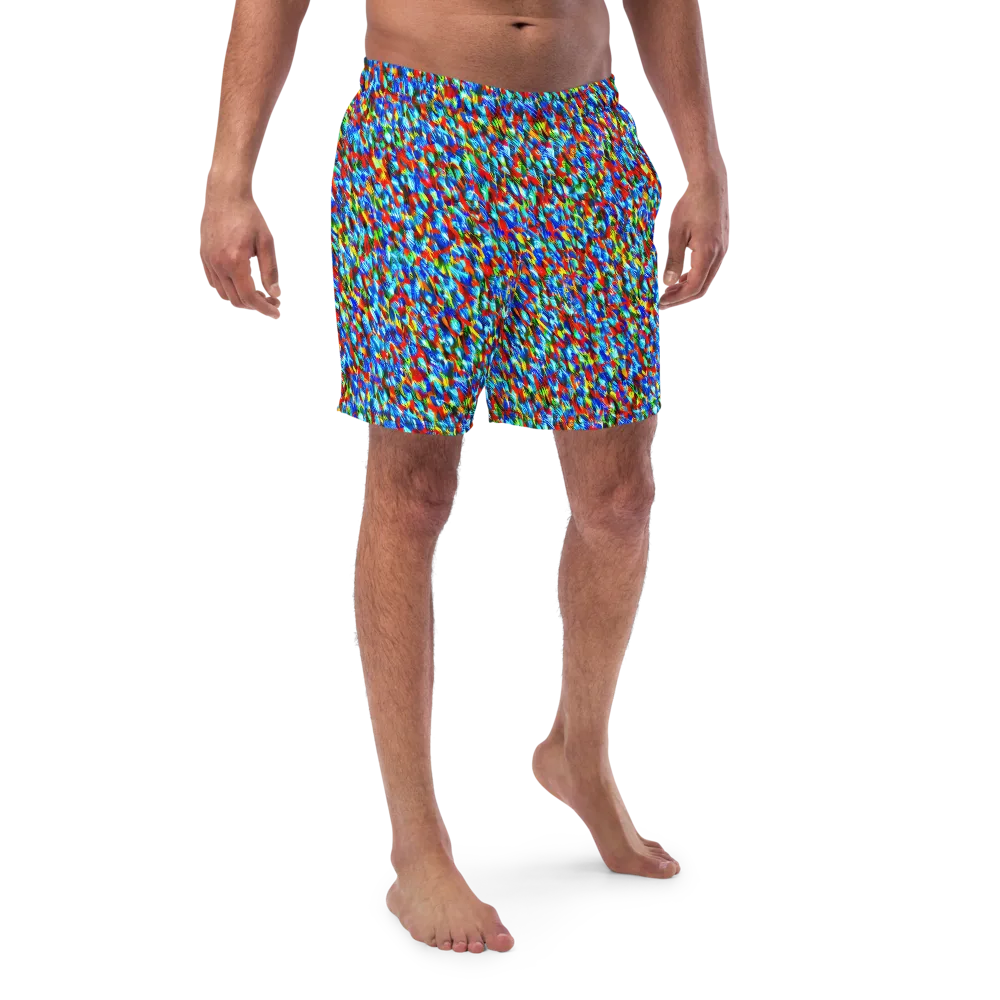 Aurora Shards on Swim Trunks — Front
