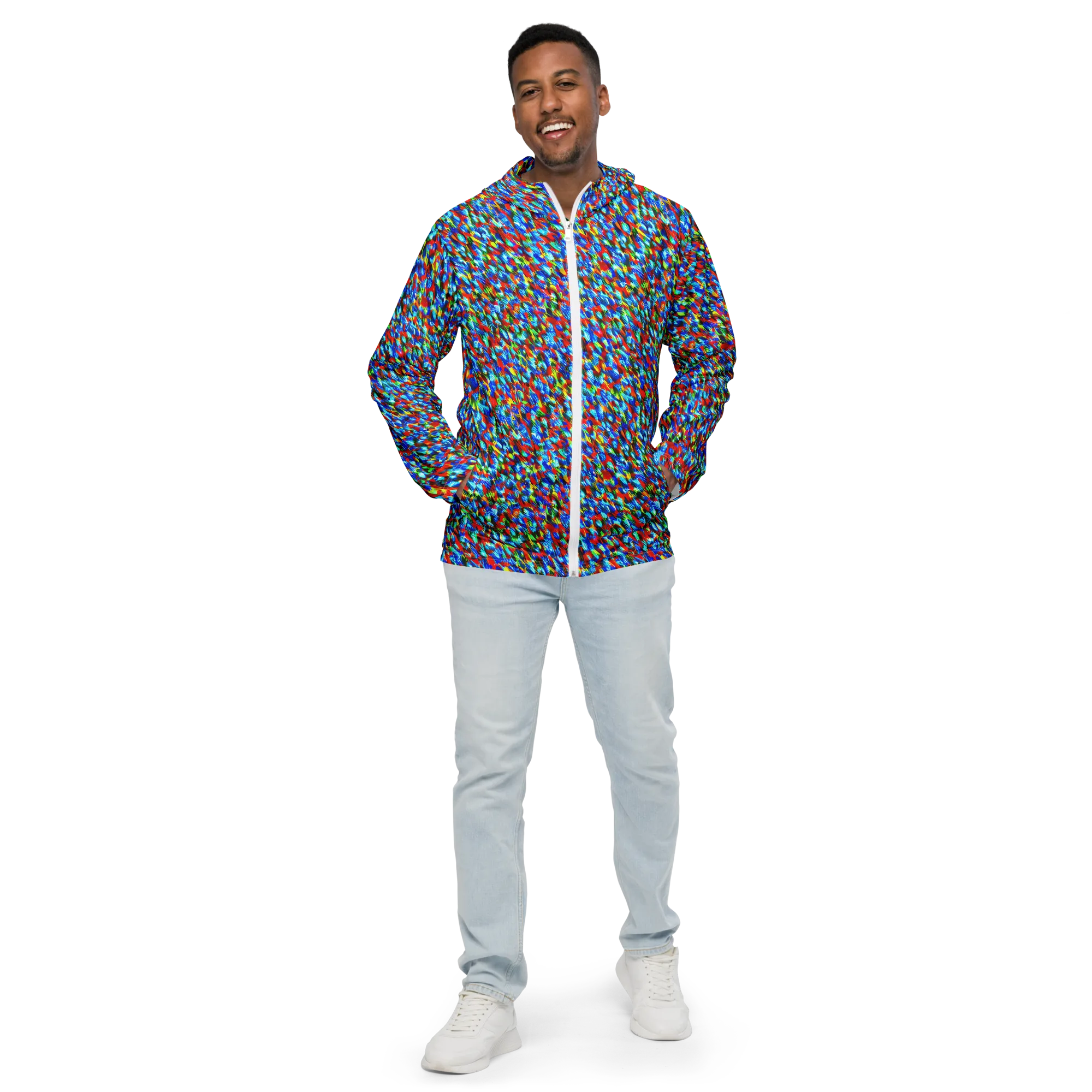Aurora Shards on Men's Windbreaker — Front