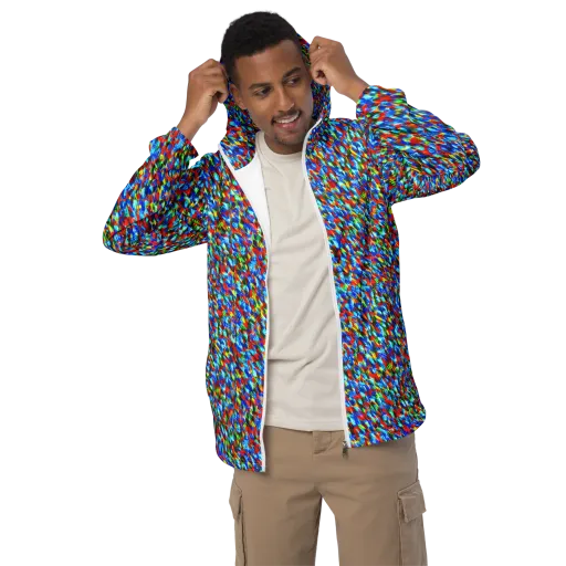 Aurora Shards on a Men's Windbreaker