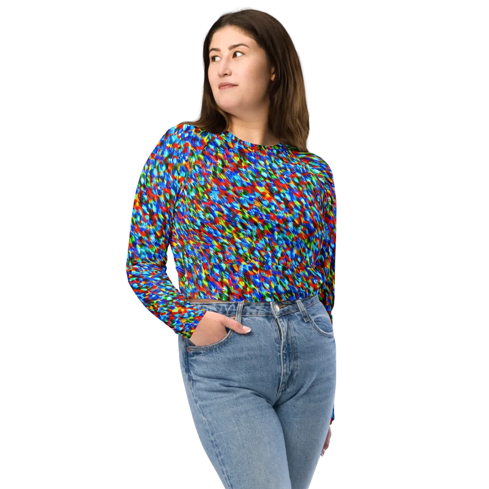 Aurora Shards on Long Sleeve Crop Top — Front