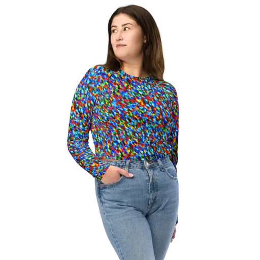 Aurora Shards on a Long Sleeve Crop Top