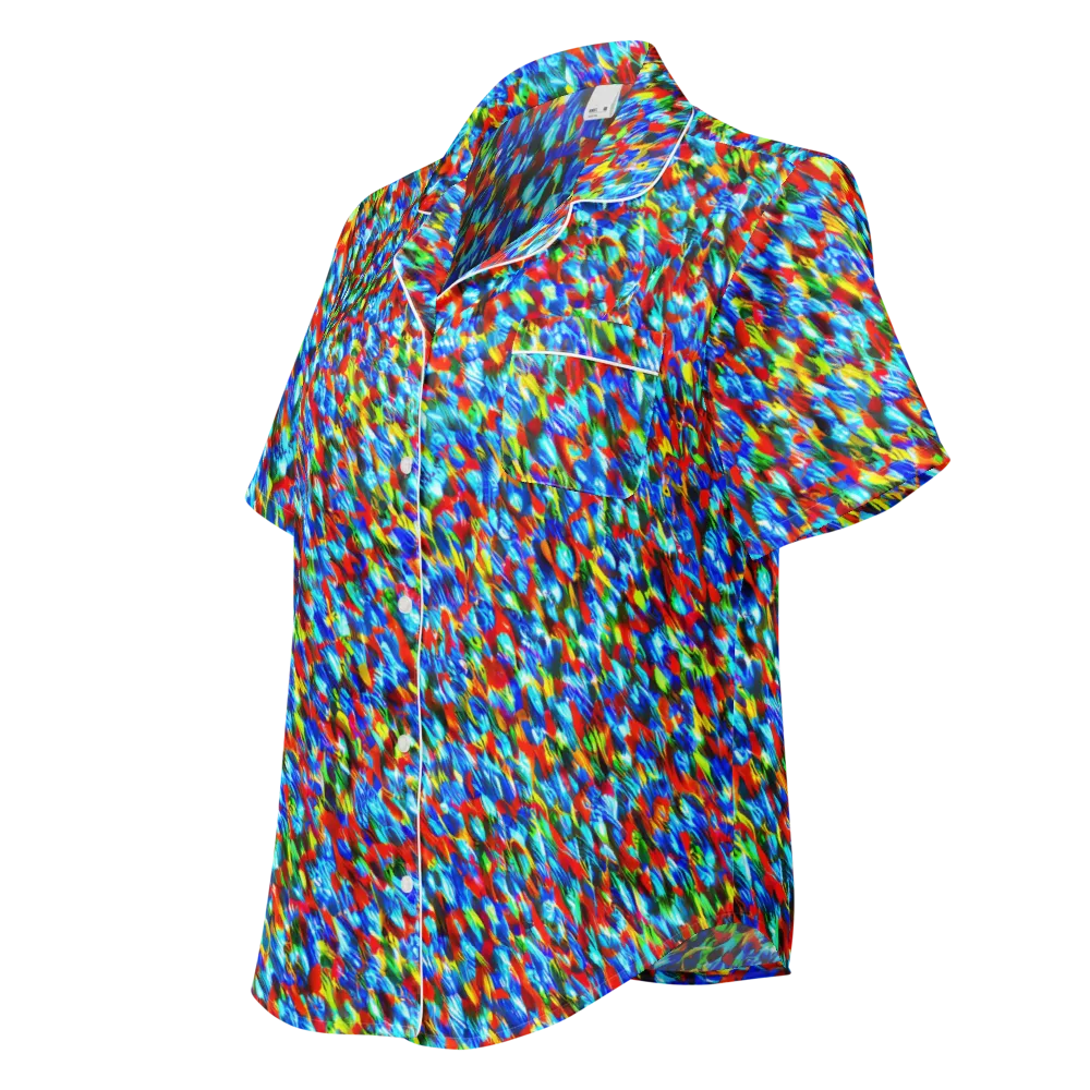 Aurora Shards on Women's Short Sleeve Pajama Top — Left Front