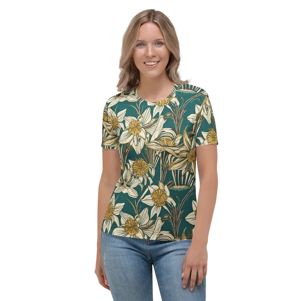 Teal Garden Sonata on Women's Crew Neck T-Shirt — Front