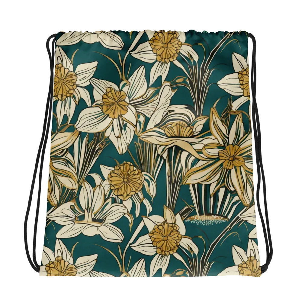 Teal Garden Sonata on Drawstring Bag — Photo