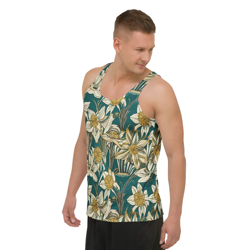 Teal Garden Sonata on Men's Tank Top — Left Front