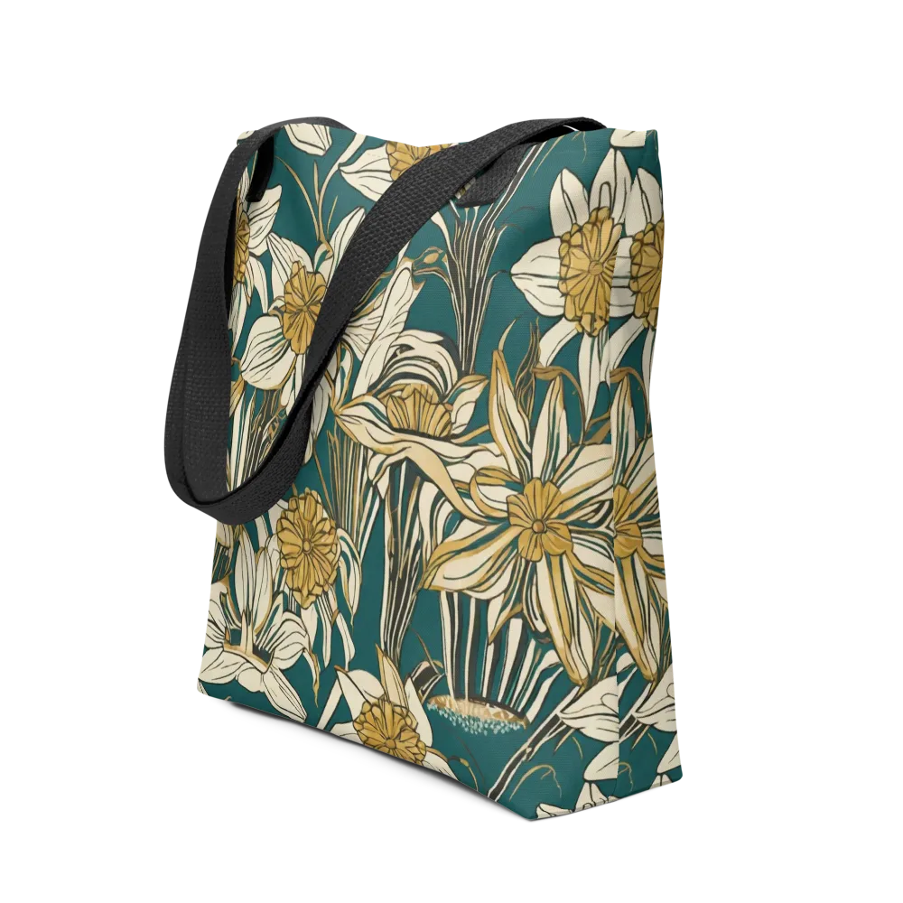 Teal Garden Sonata on Tote Bag — Front