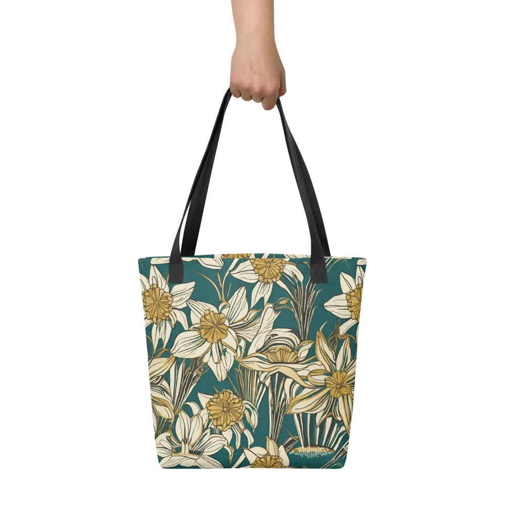 Teal Garden Sonata on Tote Bag — Front