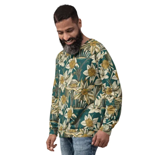 Teal Garden Sonata on a Sweatshirt