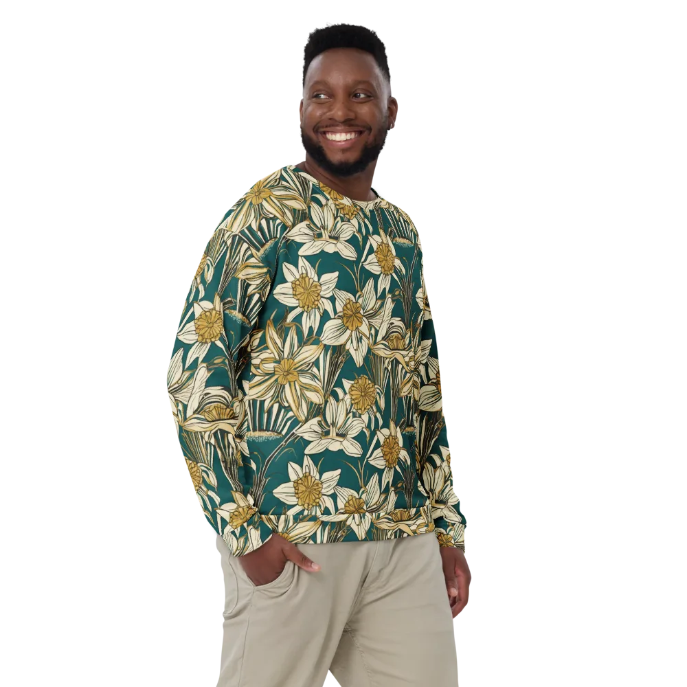 Teal Garden Sonata on Sweatshirt — Front