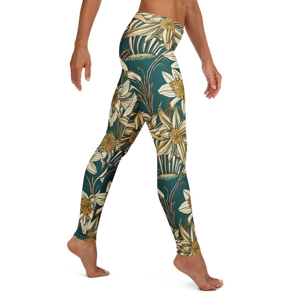 Teal Garden Sonata on Leggings — Right