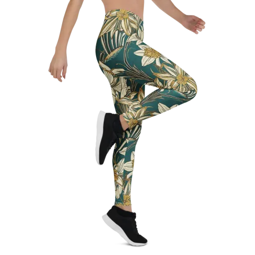 Teal Garden Sonata on a Leggings