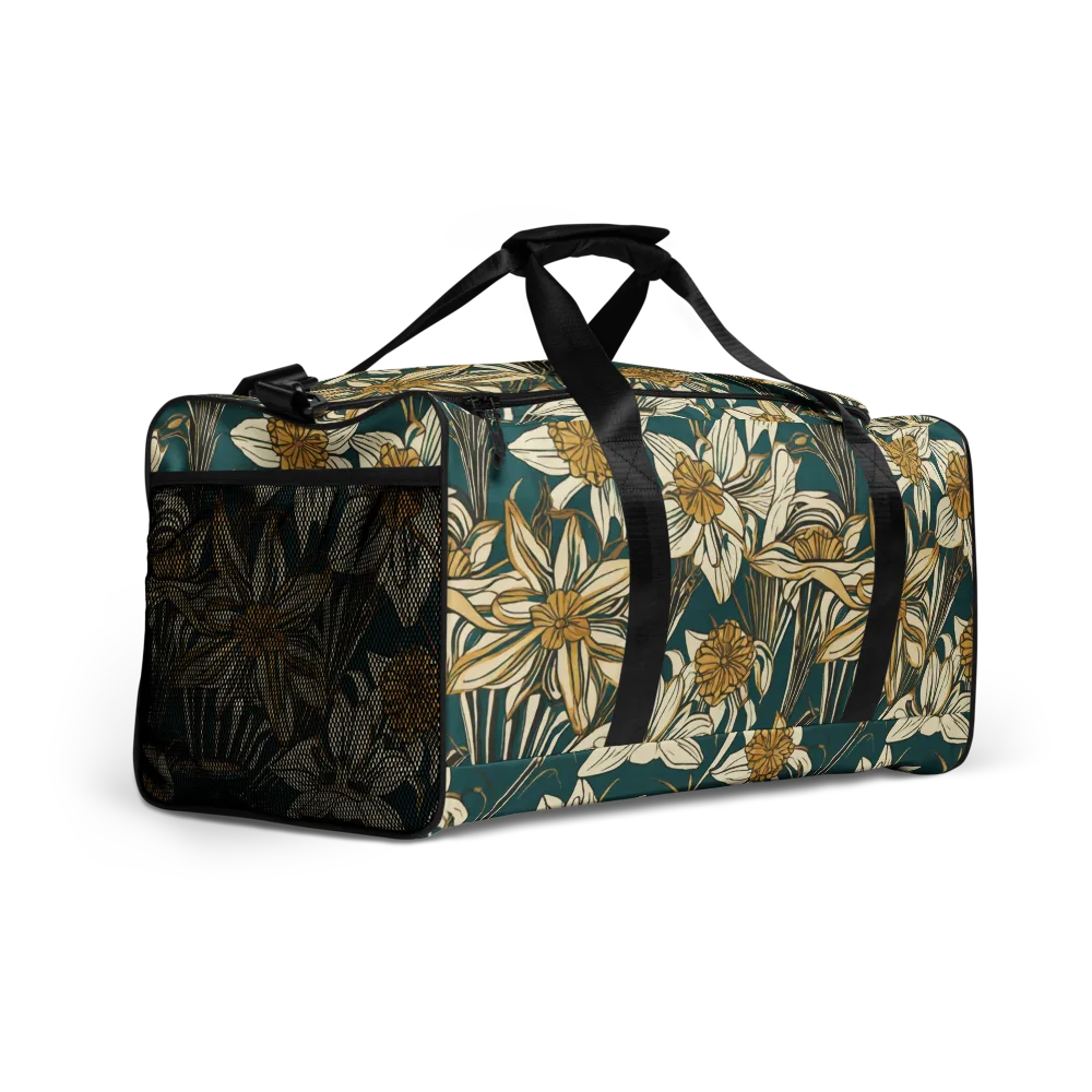 Teal Garden Sonata on Duffle Bag — Right Front