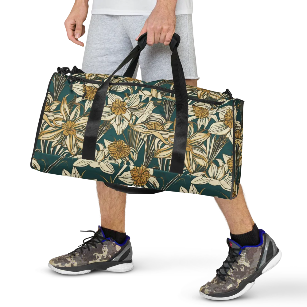 Teal Garden Sonata on Duffle Bag — Front
