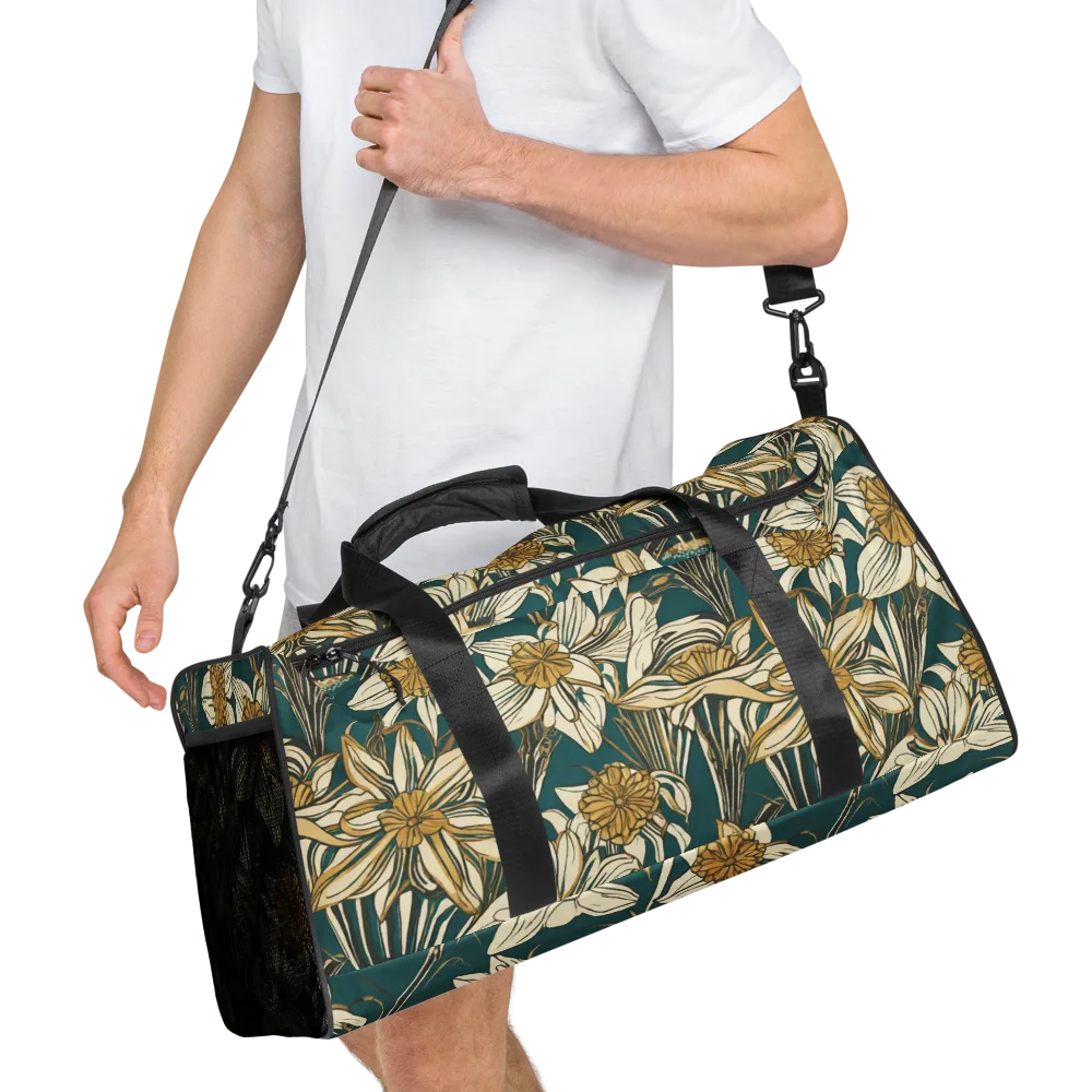 Teal Garden Sonata on Duffle Bag — Right Front