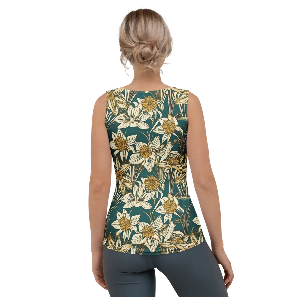 Teal Garden Sonata on Women's Tank Top — Back