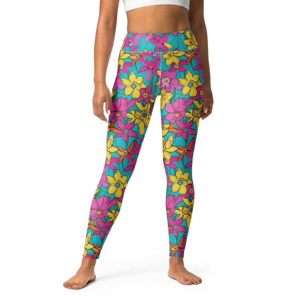 Bouquet After Dark on Yoga Leggings — Front