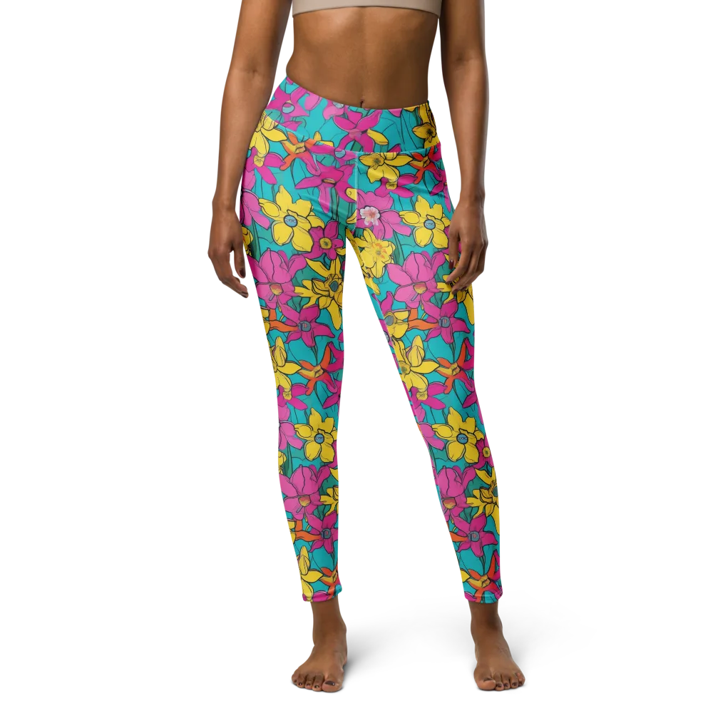 Bouquet After Dark on Yoga Leggings — Front