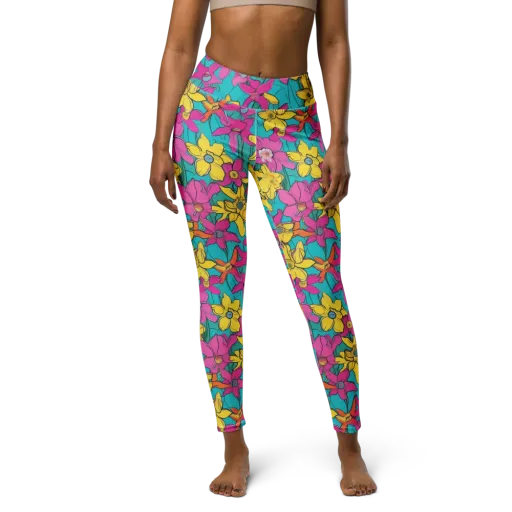 Bouquet After Dark on a Yoga Leggings