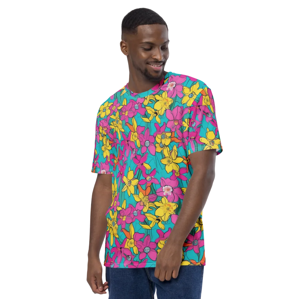 Bouquet After Dark on Men's Crew Neck T-Shirt — Left