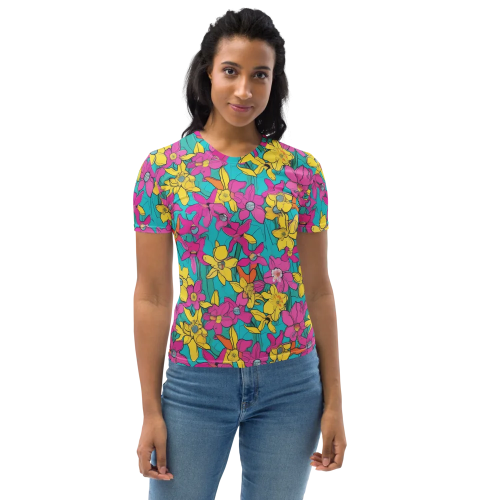 Bouquet After Dark on Women's Crew Neck T-Shirt — Front
