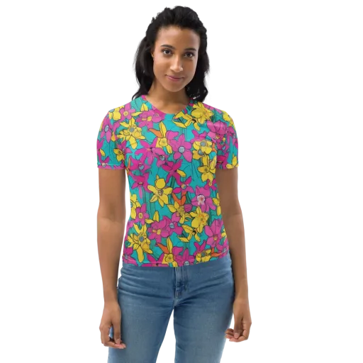 Bouquet After Dark on a Women's Crew Neck T-Shirt
