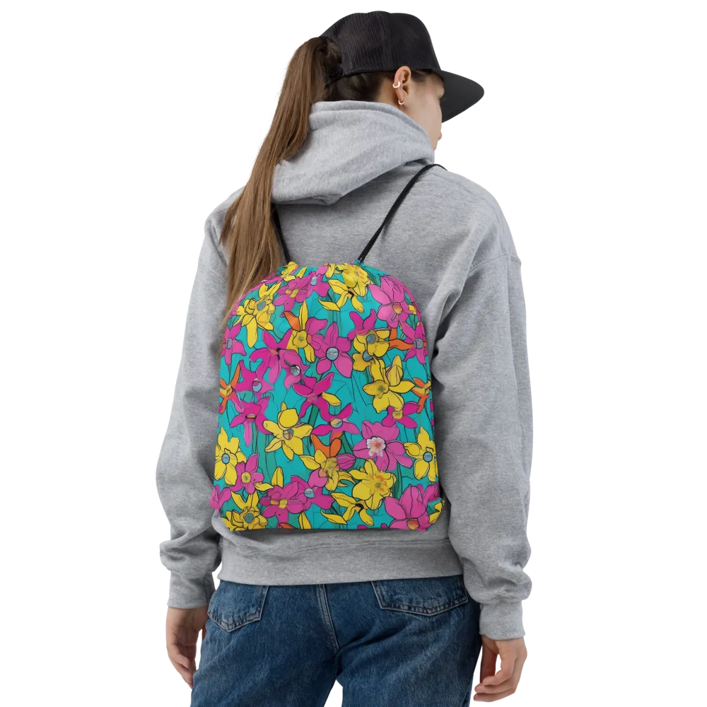 Bouquet After Dark on Drawstring Bag — Front
