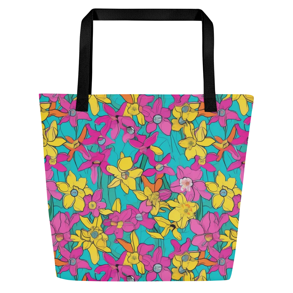 Bouquet After Dark on Large Tote Bag W/ Pocket — Front