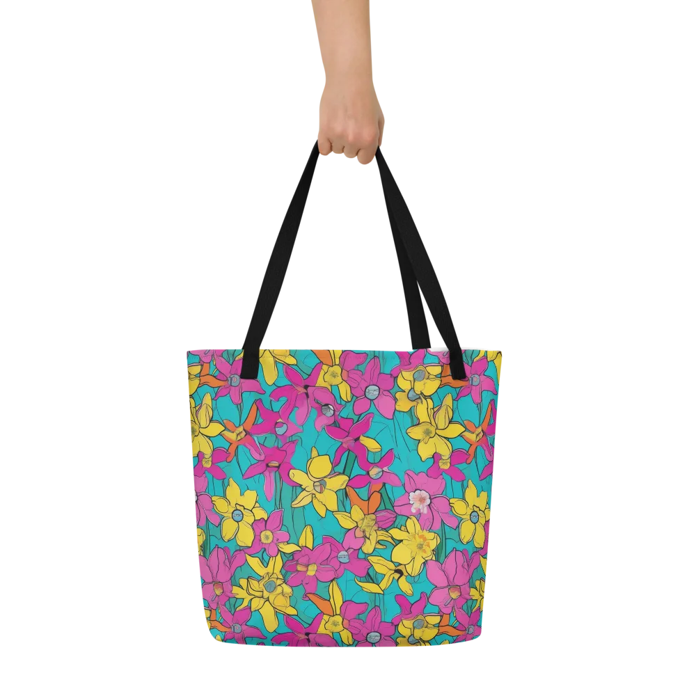 Bouquet After Dark on Large Tote Bag W/ Pocket — Front