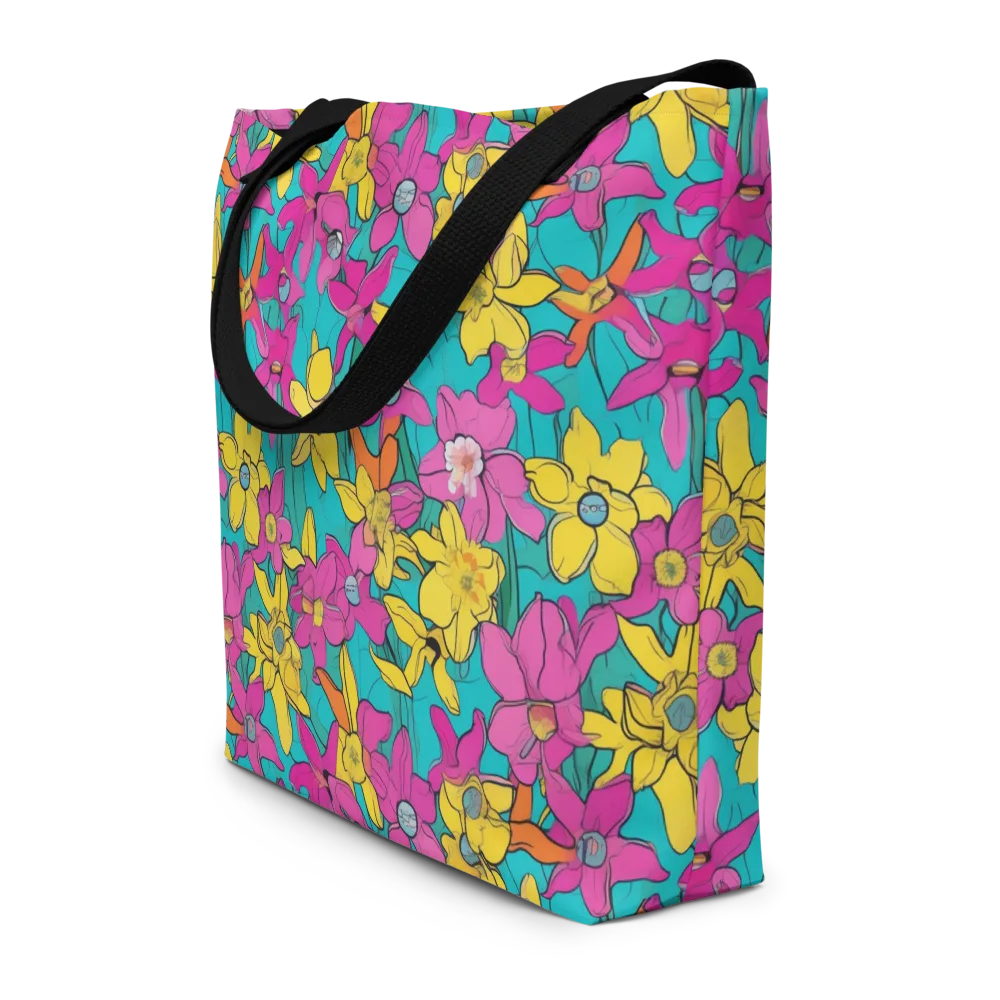 Bouquet After Dark on Large Tote Bag W/ Pocket — Front