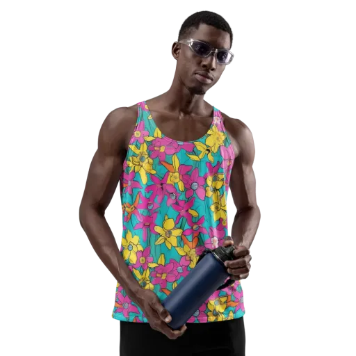 Bouquet After Dark on a Men's Tank Top